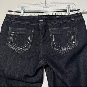 NEW Baccini Black Women's Denim Jeans‎ with Rhinestone Pockets Size 12P